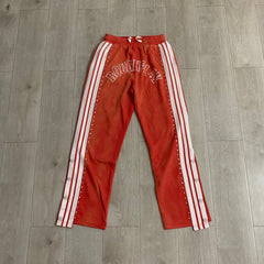 Rough Play Rhinestone Track Pants Red