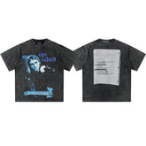 2025 Spring/Summer New Cross border NIRVANA Rock Band Vintage Short sleeved T-shirt Heavy duty Washed and Used Trend (9)