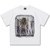 2025 Spring/Summer New NIRVANA Classic Printed Short Sleeve T-shirt American Retro Street Heavy Cotton T-shirt Trendy (2)