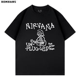 NIRVANA band, punk personality, spring and summer short sleeved T-shirt, heavyweight pure cotton casual versatile loose fit (2)