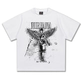 2025 Spring/Summer New NIRVANA Shattered Angel Washed Vintage Printed Short Sleeve T-shirt Heavy Tide (2)
