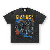 NIRVANA Rock American Retro Short Sleeve T-shirt Washed Heavy Cross border Printed Trendy Pure Cotton Vintage Men (8)