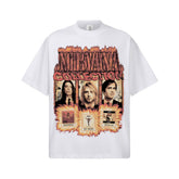 2026 Cross border Nirvana Top American Street Retro Washed Stir Fried Snowflake Shoulder Cotton Short Sleeve Men (1)