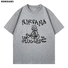 NIRVANA band, punk personality, spring and summer short sleeved T-shirt, heavyweight pure cotton casual versatile loose fit (3)
