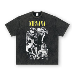 涅槃NIRVANA科特柯本vintage人物印花短袖t恤跨境美式重磅夏季潮
