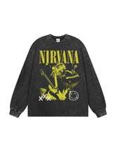 NIRVANA Nirvana Rock Band Short sleeved T-shirt Autumn New Cross border Heavy American Retro Men's Pure Cotton High Street (2)
