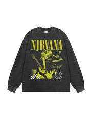 NIRVANA Nirvana Rock Band Short sleeved T-shirt Autumn New Cross border Heavy American Retro Men's Pure Cotton High Street (2)