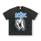 NIRVANA Rock American Retro Short Sleeve T-shirt Washed Heavy Cross border Printed Trendy Pure Cotton Vintage Men (12)