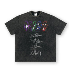 NIRVANA Rock American Retro Short Sleeve T-shirt Washed Heavy Cross border Printed Trendy Pure Cotton Vintage Men (9)