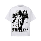 2026 Cross border Spring/Summer Nirvana Pure Cotton T-shirt Men's Direct Spray Printed Summer Breathable Short Sleeve American Retro T-shirt (1)
