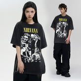 Nirvana, Koto, Coburn, Vintage, Character Printed Short sleeved T-shirt, Cross border American Heavy Summer Trend (2)
