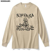 NIRVANA Nirvana Band hand drawn punk personality spring and autumn long sleeved T-shirt heavyweight pure cotton casual base shirt (3)