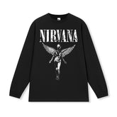 NIRVANA Cross border Heavy American Retro Short Sleeve Top Men's Summer Printed T-shirt Loose Five Sleeve T-shirt (3)