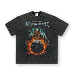 NIRVANA Rock American Retro Short Sleeve T-shirt Washed Heavy Cross border Printed Trendy Pure Cotton Vintage Men (10)
