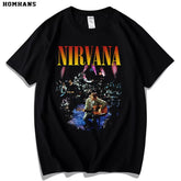 Nirvana rock band Nirvana vintage pure cotton short sleeved T-shirt loose European and American nostalgic style hip-hop street