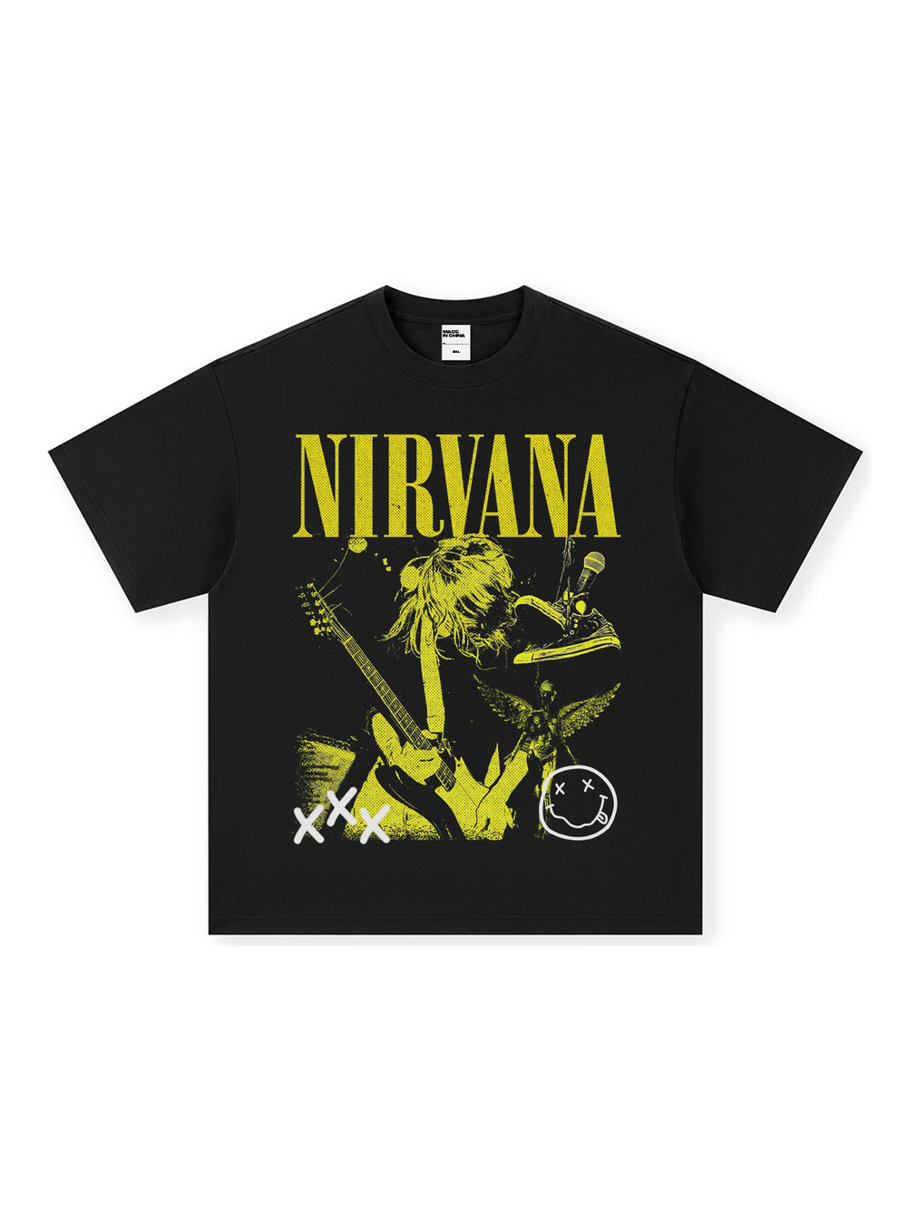 NIRVANA Nirvana Rock Band Short sleeved T-shirt Autumn New Cross border Heavy American Retro Men's Pure Cotton High Street (1)