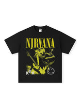 NIRVANA Nirvana Rock Band Short sleeved T-shirt Autumn New Cross border Heavy American Retro Men's Pure Cotton High Street (1)