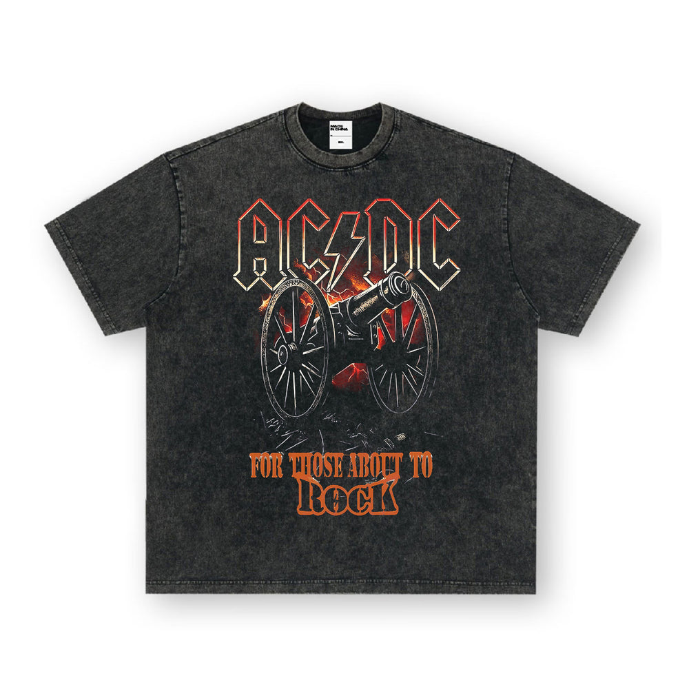 NIRVANA Rock American Retro Short Sleeve T-shirt Washed Heavy Cross border Printed Trendy Pure Cotton Vintage Men (11)