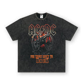 NIRVANA Rock American Retro Short Sleeve T-shirt Washed Heavy Cross border Printed Trendy Pure Cotton Vintage Men (11)