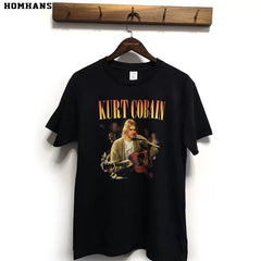 Red Korean kurt cobain NIRVANA Kote Cobain Rock Music Printed Men's and Women's Short Sleeves Cotton Loose