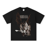 NIRVANA Nirvana Rock Band Short sleeved T-shirt Autumn New Cross border Heavy American Retro Men's Pure Cotton High Street (1)