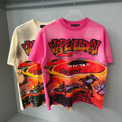 Vare All Day UFO Graphic Tee | Pink  Washed