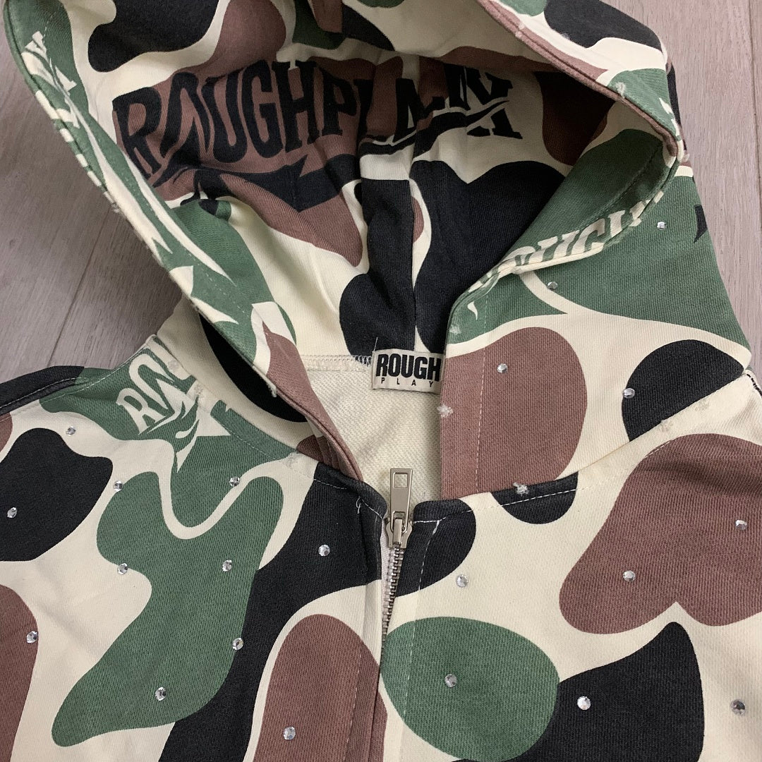 Rough Play Camo Zip Hoodie | Green / Brown