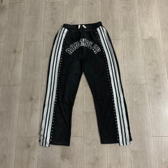 Rough Play Rhinestone Track Pants Black