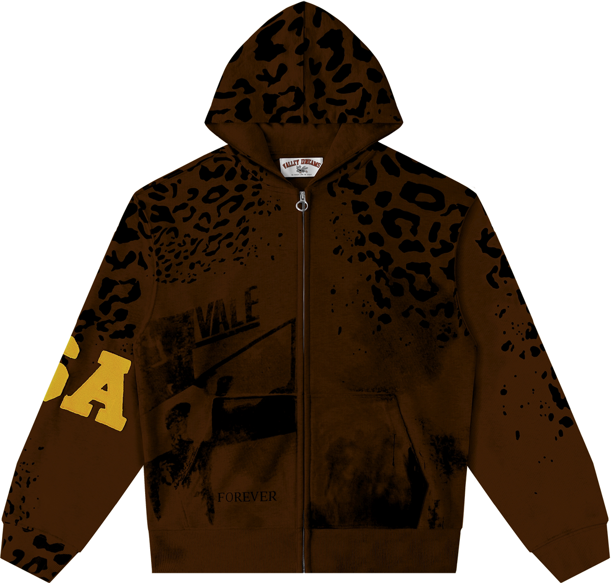 Vale Forever Safari Zip Up Hoodie Brown