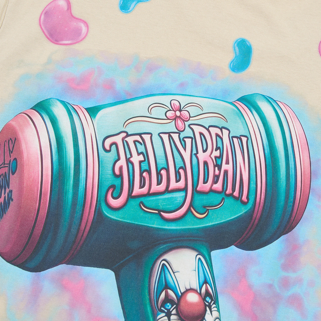 Jellybean Harley-Inspired Graphic Tee | Beige Double-Sided Print