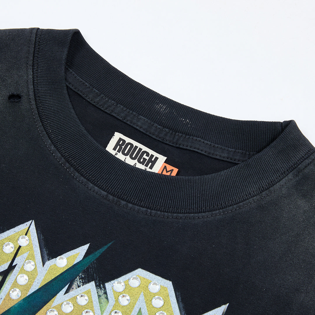 Rough Club Warning Graphic Long Sleeve T-Shirt