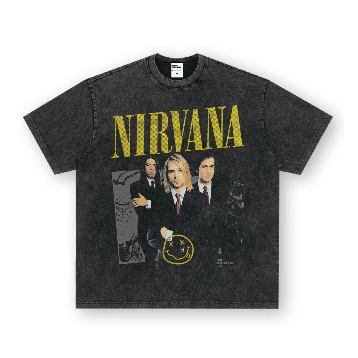 NIRVANA Nirvana Rock Band Short sleeved T-shirt Autumn New Cross border Heavy American Retro Men's Pure Cotton High Street (1)