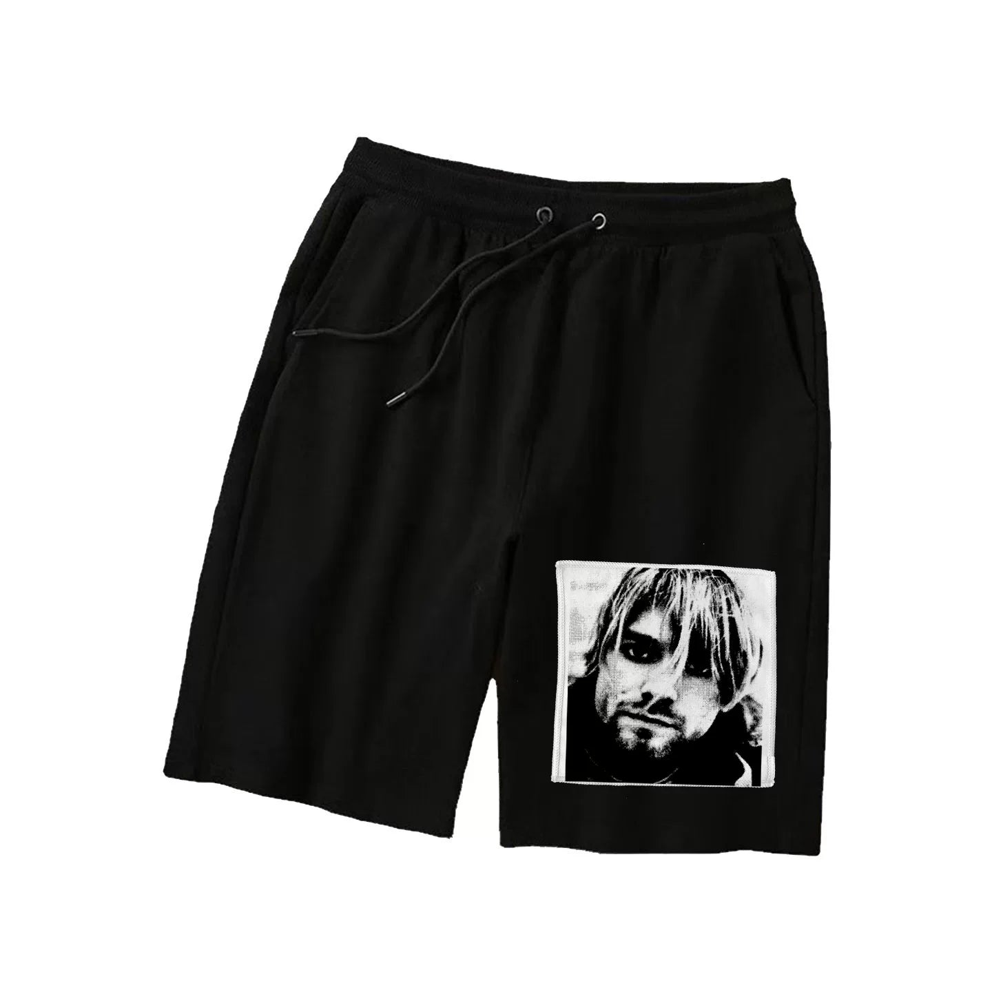 Kurt cobain nirvana rock and roll patch shorts for men and women, hoodie, looped fabric pants (1)