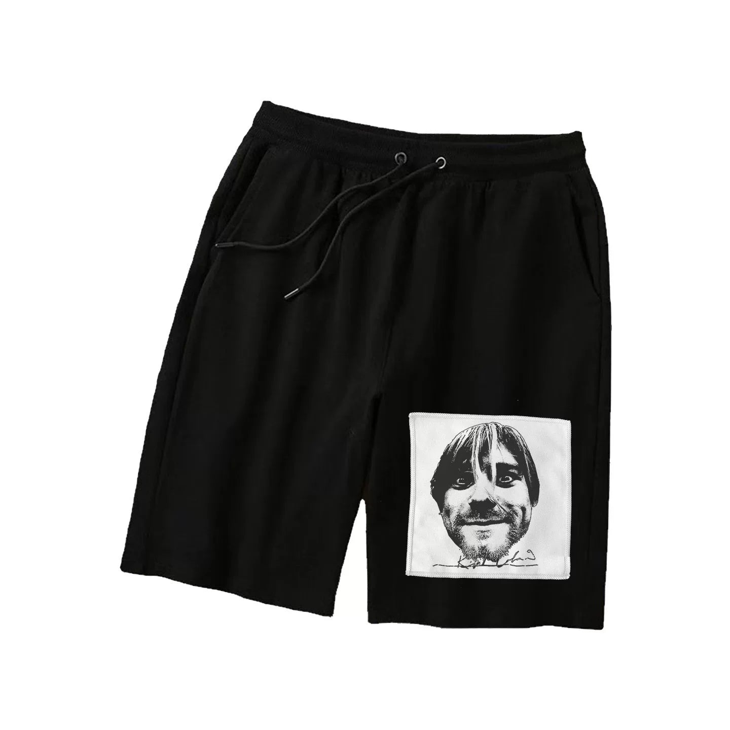 Kurt cobain nirvana rock and roll patch shorts for men and women, hoodie, looped fabric pants (1)