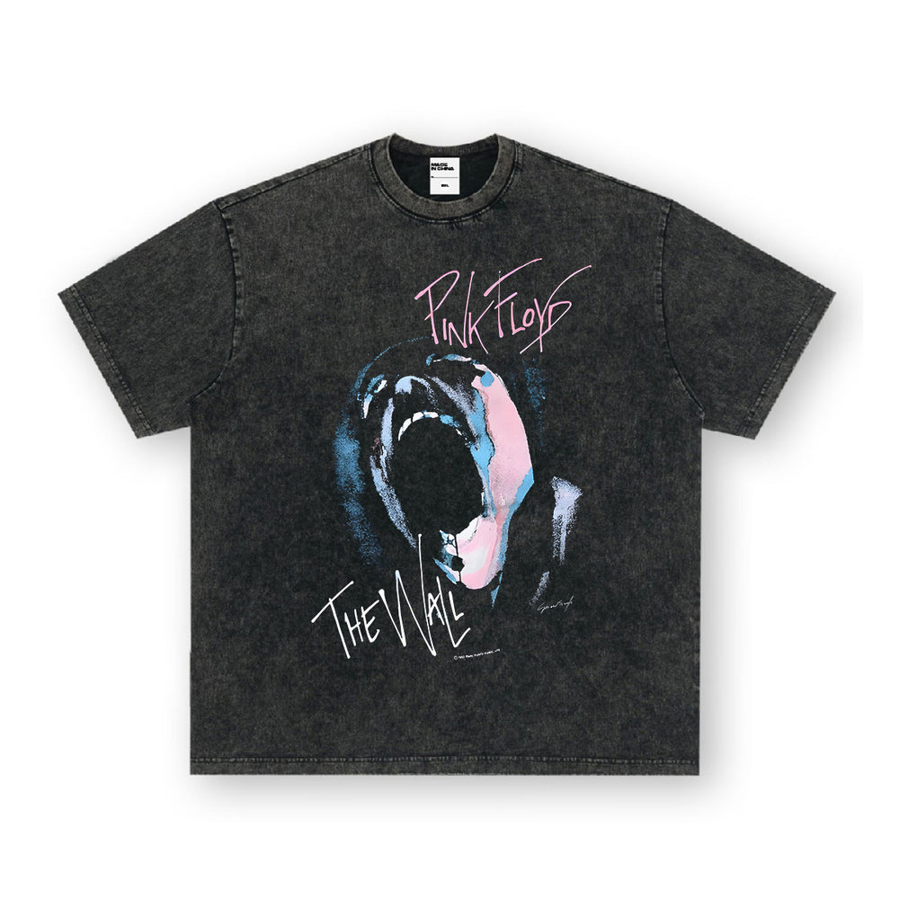 NIRVANA Rock American Retro Short Sleeve T-shirt Washed Heavy Cross border Printed Trendy Pure Cotton Vintage Men (11)