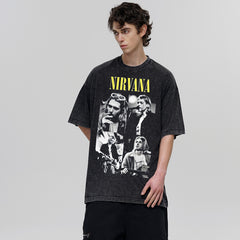 Nirvana, Koto, Coburn, Vintage, Character Printed Short sleeved T-shirt, Cross border American Heavy Summer Trend (1)