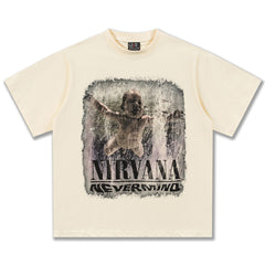 2025 Spring/Summer New NIRVANA Classic Printed Short Sleeve T-shirt American Retro Street Heavy Cotton T-shirt Trendy (2)