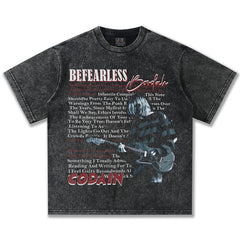 2025 Spring/Summer New Cross border NIRVANA Rock Band Vintage Short sleeved T-shirt Heavy duty Washed and Used Trend (5)