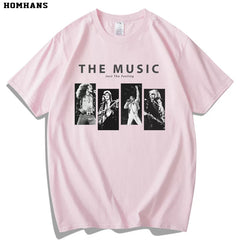 ROCK music peripheral summer short sleeved cotton unisex Led Zeppelin Queen band Uncle Nirvana (3)