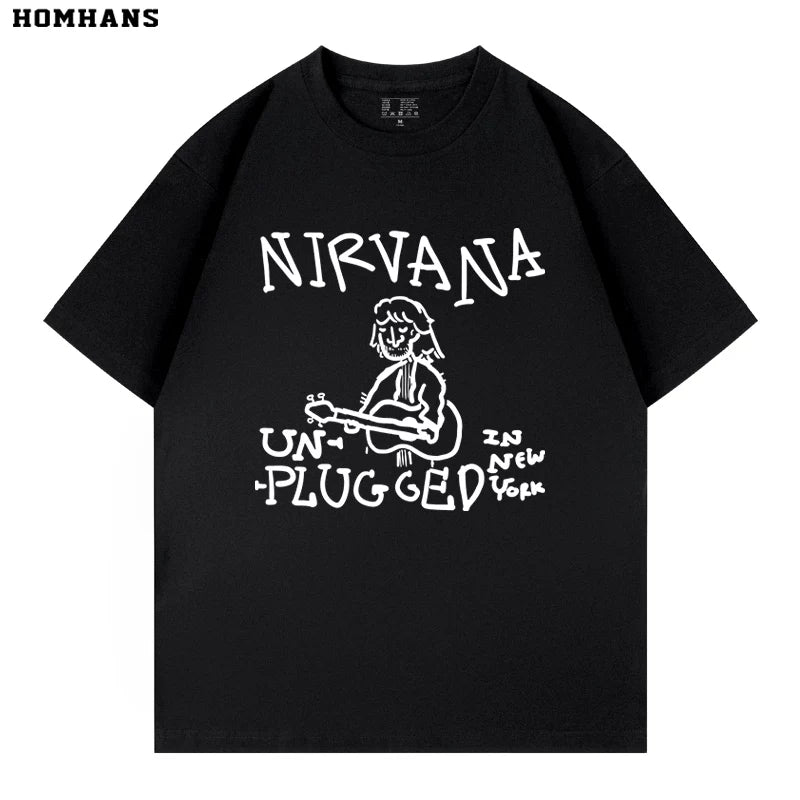 NIRVANA band, punk personality, spring and summer short sleeved T-shirt, heavyweight pure cotton casual versatile loose fit (2)