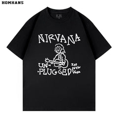 NIRVANA band, punk personality, spring and summer short sleeved T-shirt, heavyweight pure cotton casual versatile loose fit (2)