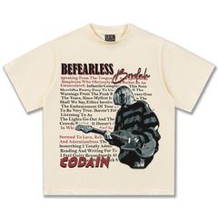 2025 Spring/Summer New Cross border NIRVANA Rock Band Vintage Short sleeved T-shirt Heavy duty Washed and Used Trend (5)
