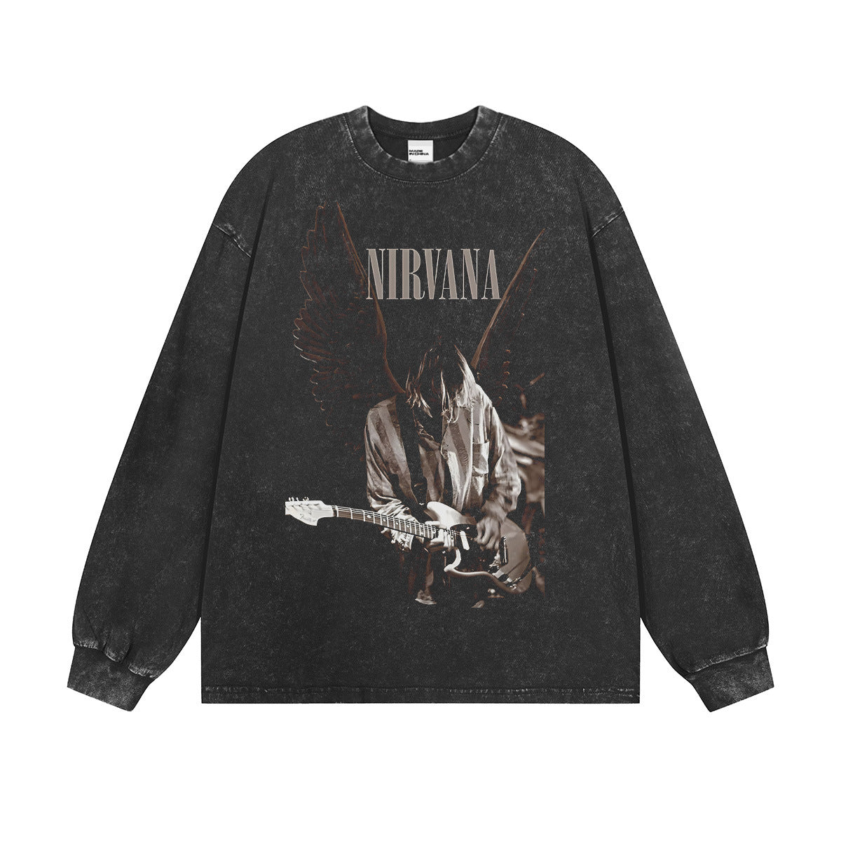 NIRVANA Nirvana Rock Band Short sleeved T-shirt Autumn New Cross border Heavy American Retro Men's Pure Cotton High Street (2)
