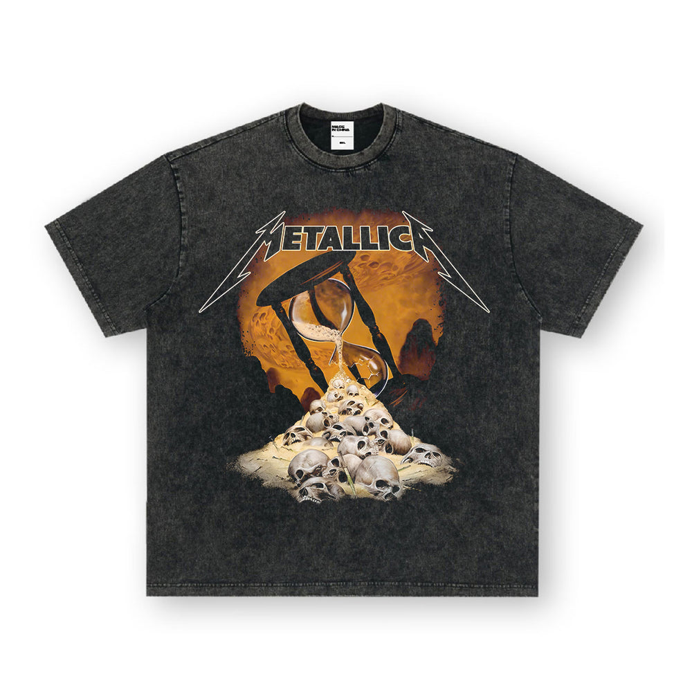 NIRVANA Rock American Retro Short Sleeve T-shirt Washed Heavy Cross border Printed Trendy Pure Cotton Vintage Men (11)