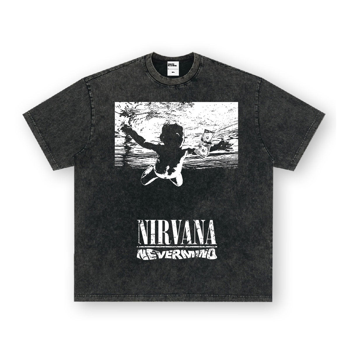 NIRVANA band cross-border pure cotton American retro short sleeved men's T-shirt loose heavyweight summer half sleeve