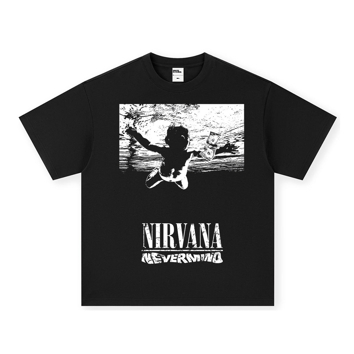 NIRVANA band cross-border pure cotton American retro short sleeved men's T-shirt loose heavyweight summer half sleeve