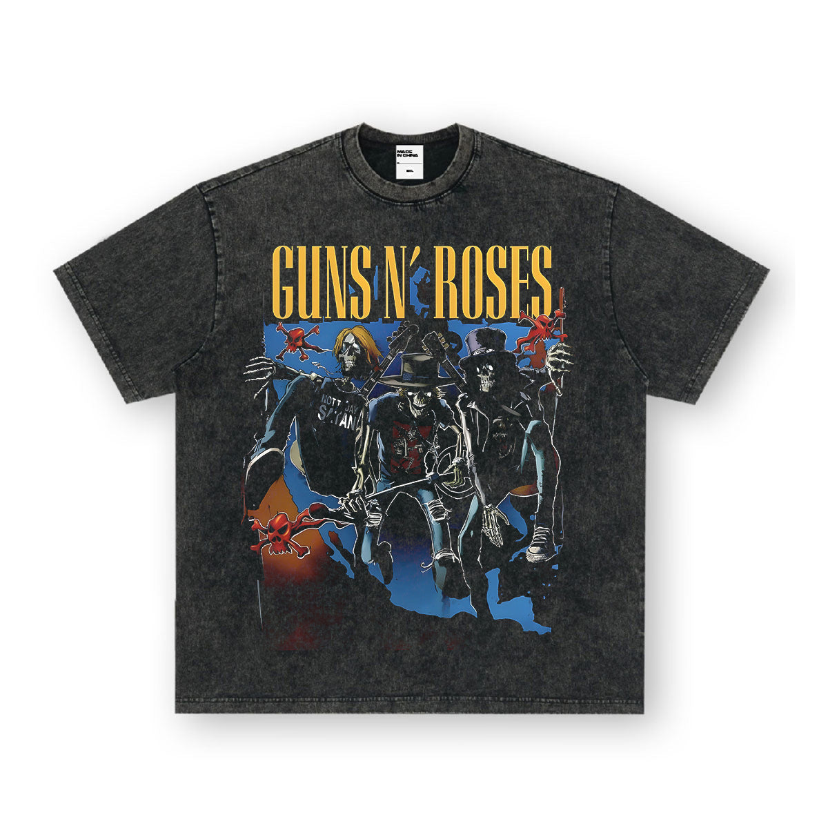 NIRVANA Rock American Retro Short Sleeve T-shirt Washed Heavy Cross border Printed Trendy Pure Cotton Vintage Men (8)
