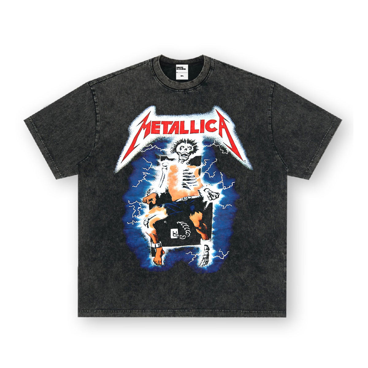 NIRVANA Rock American Retro Short Sleeve T-shirt Washed Heavy Cross border Printed Trendy Pure Cotton Vintage Men (12)