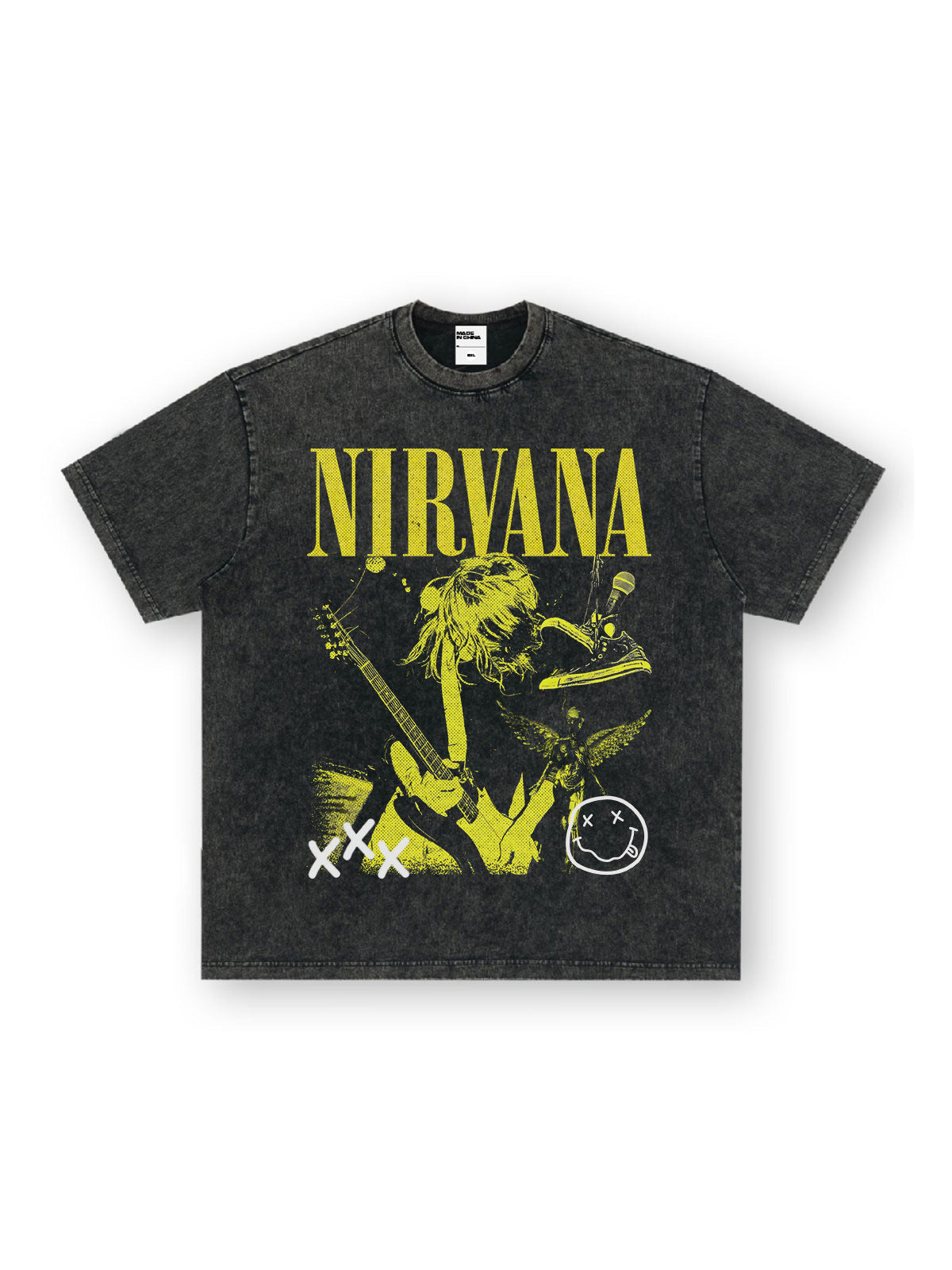 NIRVANA Nirvana Rock Band Short sleeved T-shirt Autumn New Cross border Heavy American Retro Men's Pure Cotton High Street (1)