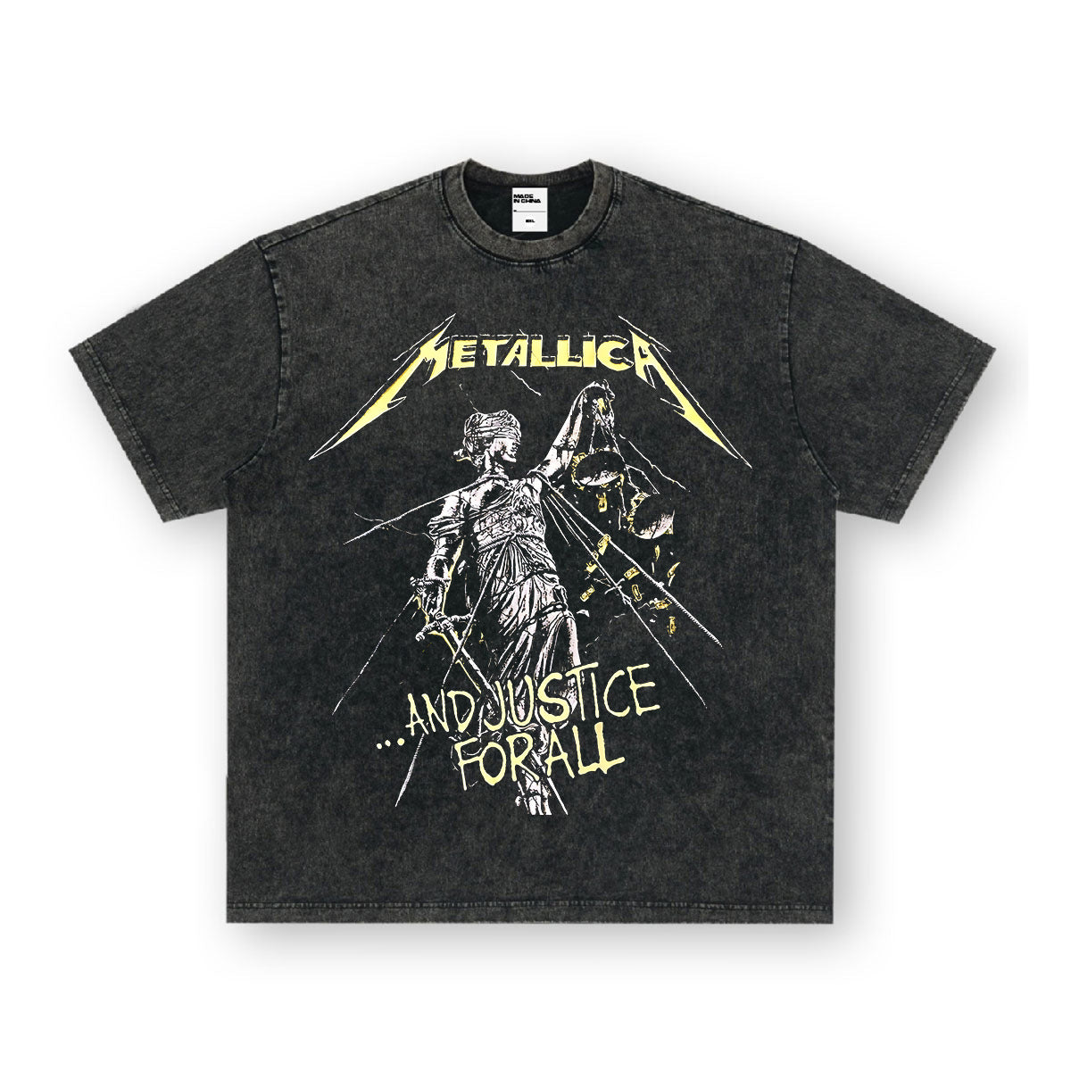 NIRVANA Rock American Retro Short Sleeve T-shirt Washed Heavy Cross border Printed Trendy Pure Cotton Vintage Men (8)